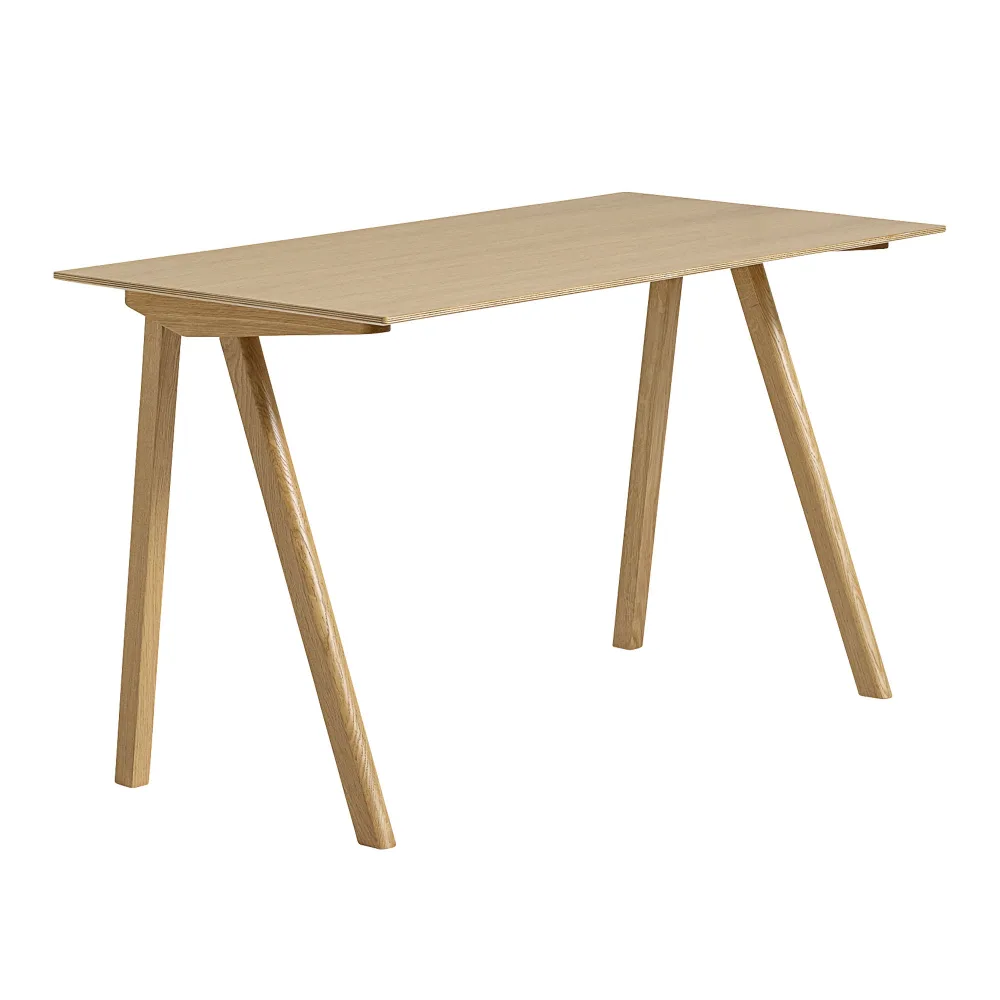 HAY - CPH90 2.0 Desk Lacquered Oak Frame L130 X W65 X H74 Lacquered Oak Veneer Tabletop Lacquered Edge - Skrivbord - Ronan & Erwan Bouroullec - Träfärgad - Trä