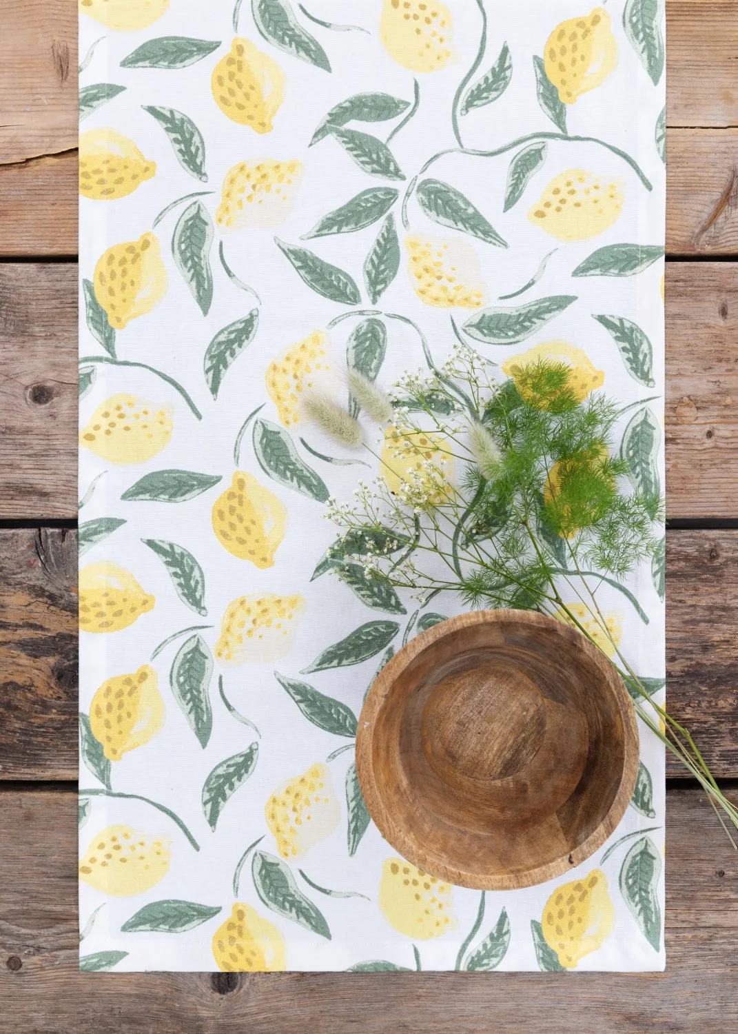 Løpere - Lemon (gul) (Størrelse: 40 x 140 cm)