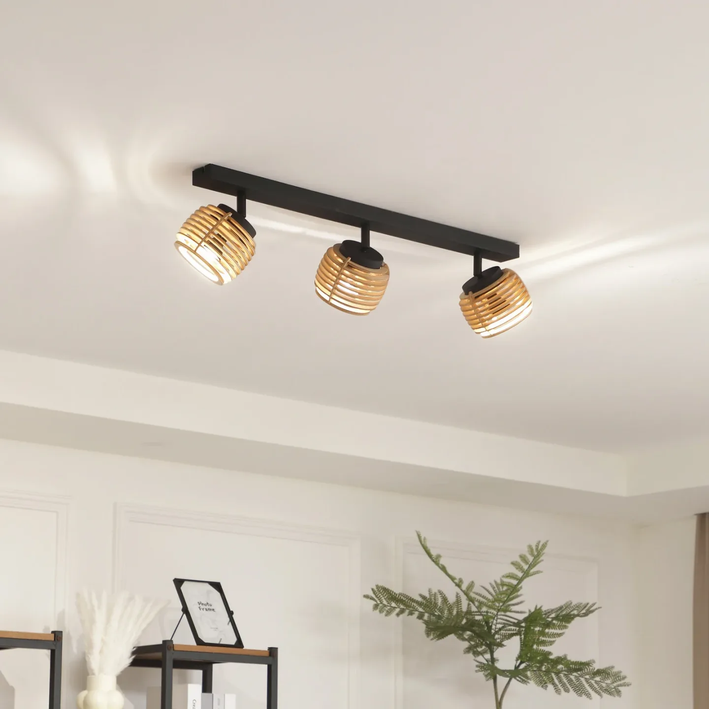 Ediz 3 Deckenleuchte Wood/Black - Lindby - Esszimmer - Modern - Metall - Bündig