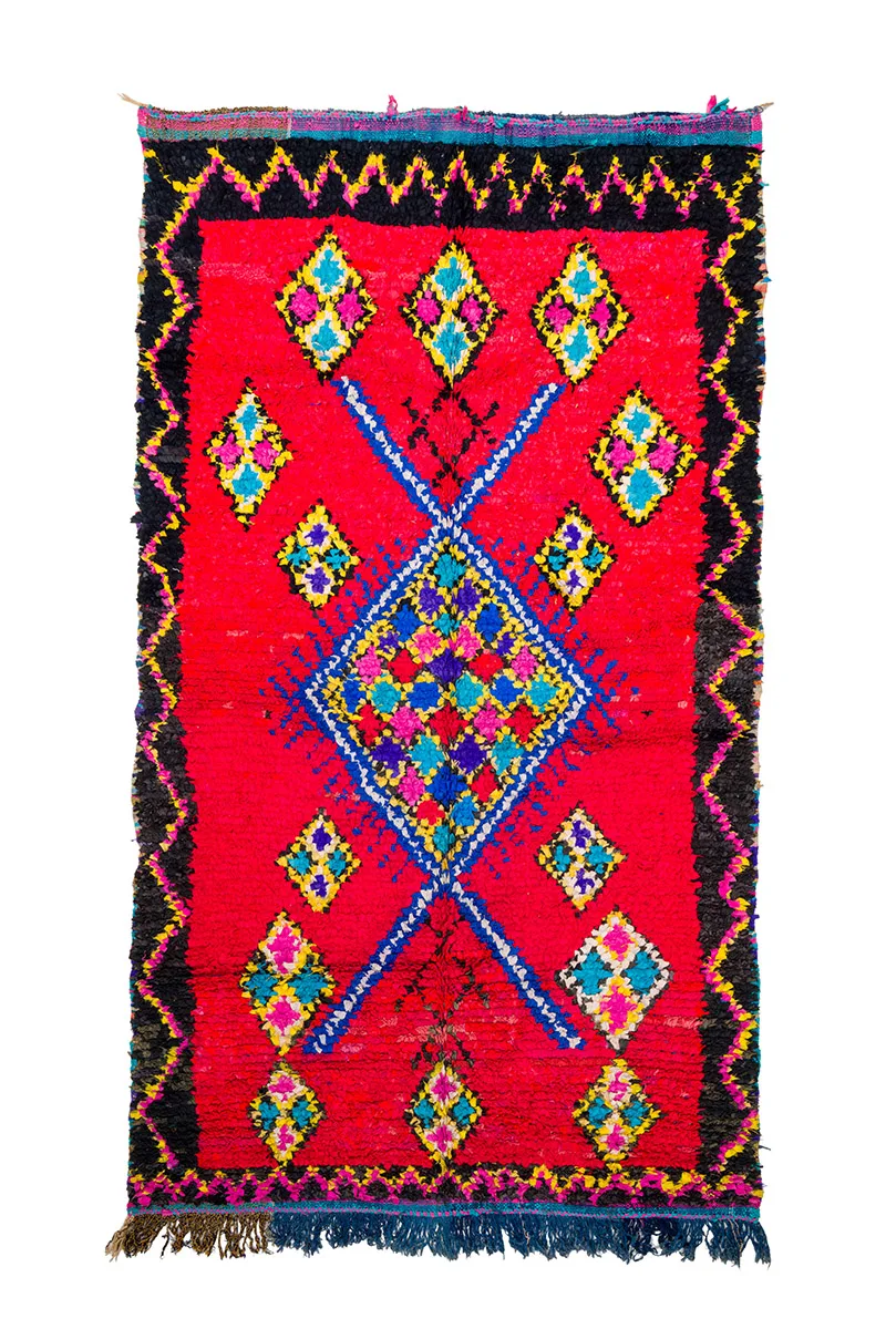 Marokkansk Boucherouite-teppe 170 x 300 cm (Størrelse: 170 x 300 cm)