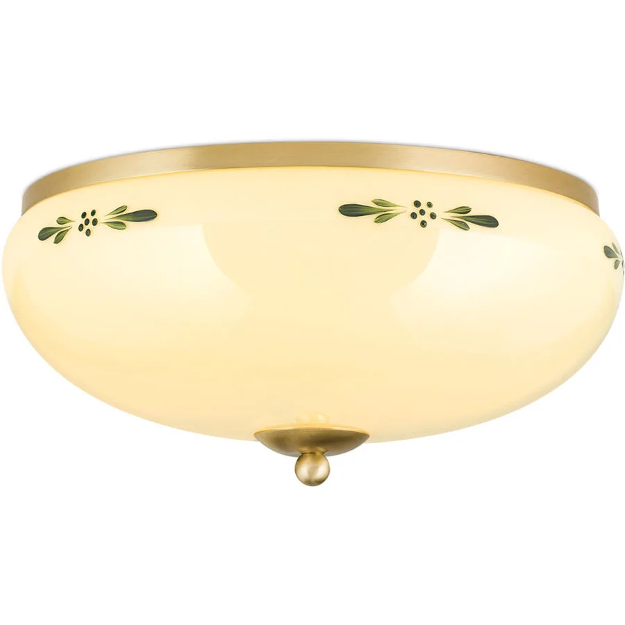 Deckenlampe Landhaus Stahl/Glas 35 cm 17 cm - Farbe: messing matt - Material: Glas/Stahl
