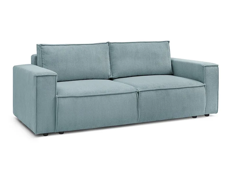 3er Sofa BOBOCHIC NIHAD Cord-Stoff hellblau
