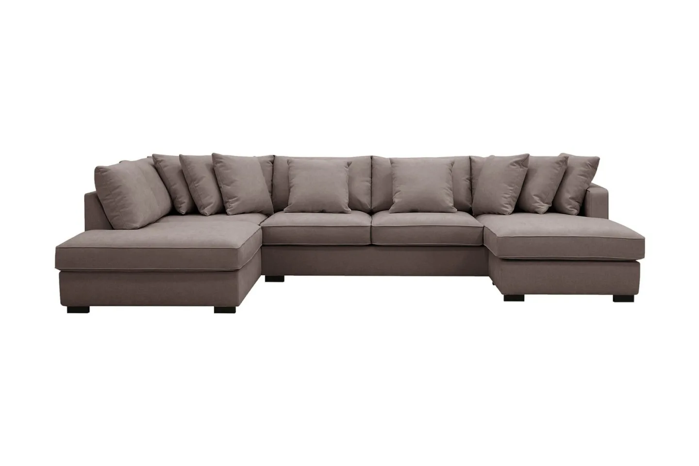 Rossita 5-sits Vänstervänd U-formad Djup Soffa med Divan och Schäslong i Tyg - Brun