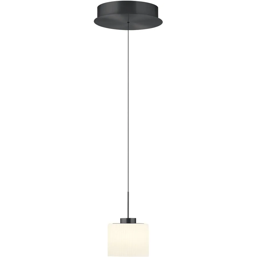 Pendellampe Elli Grau Aluminium/Eisen 26 cm - Farbe: anthrazit eloxiert - LED - Lichtfarbe: Warmweiss - LED Energiesparlampen