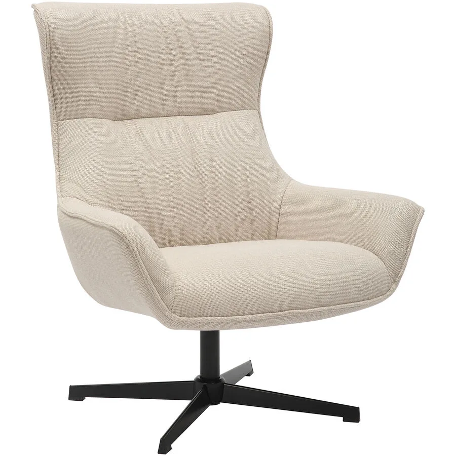 Sessel Idis Beige, Schwarz Strukturstoff B 85 T 83 H 103 cm - Material: Strukturstoff, Metall