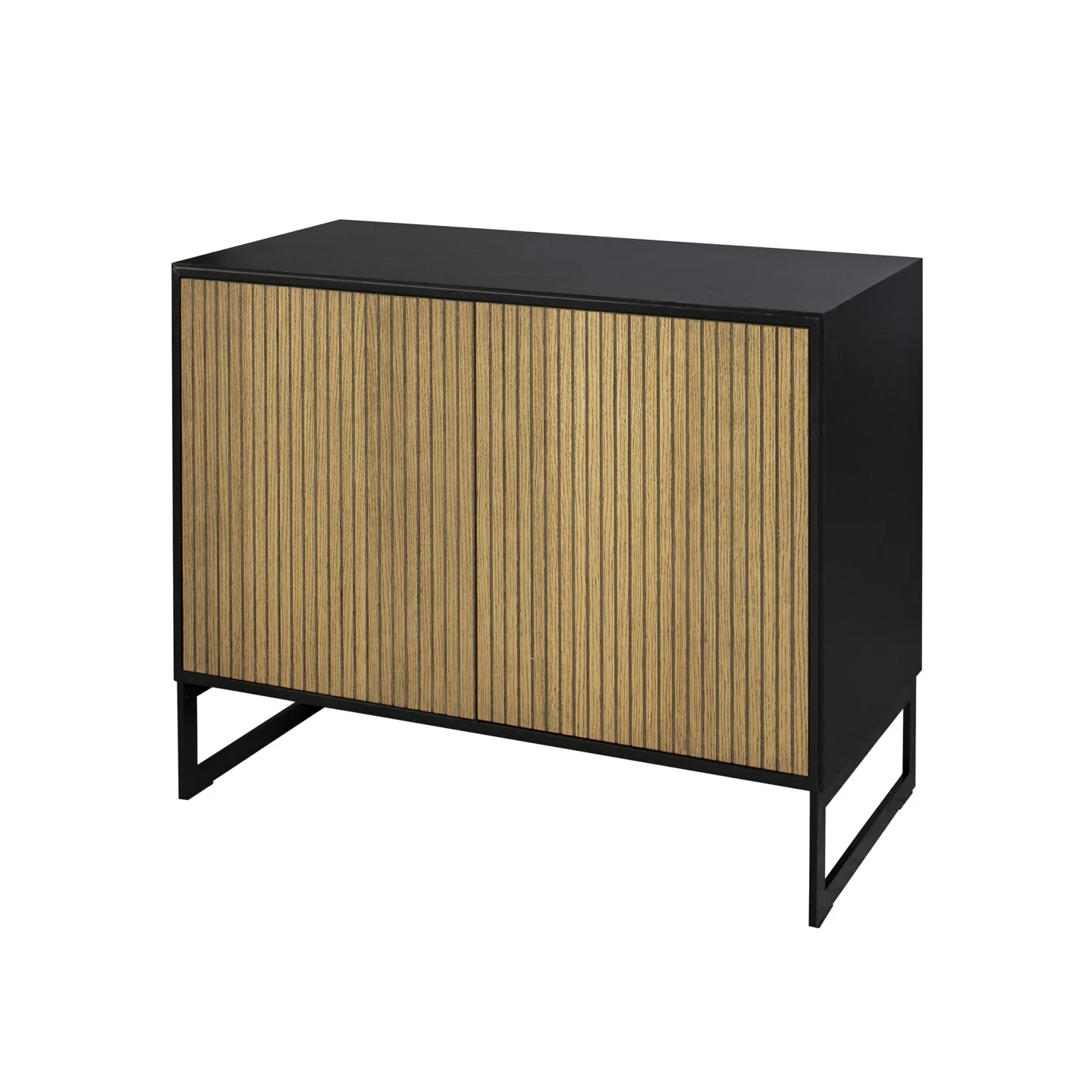 Englesson - Line Skänk 2 Dörrar 6810BW-B Burned Walnut / Black / Black - Skänkar och sideboards - Metall/Trä