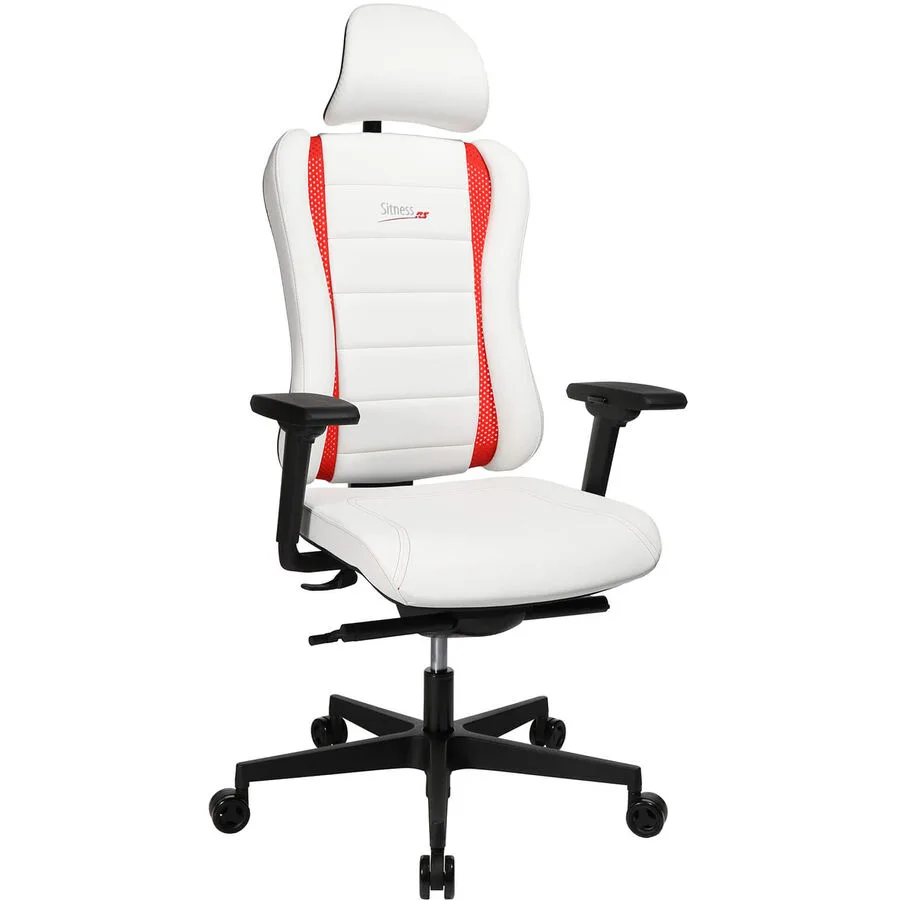 Bürostuhl Mio weiss Textilleder H 126 cm