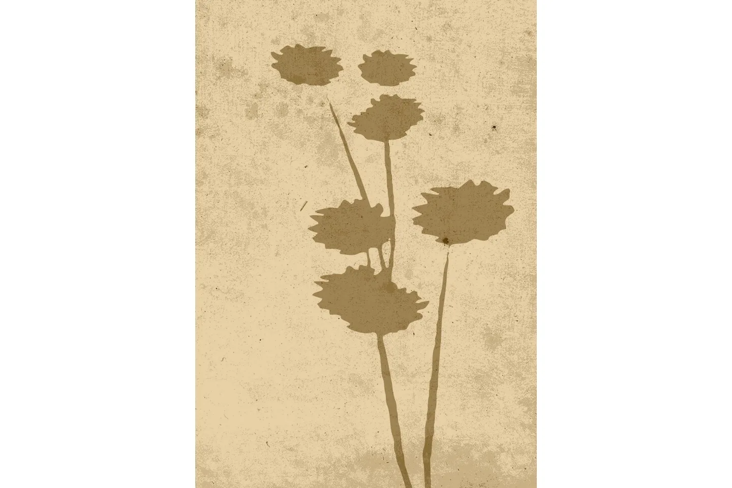 Poster Flower art 21x30 cm - Beige