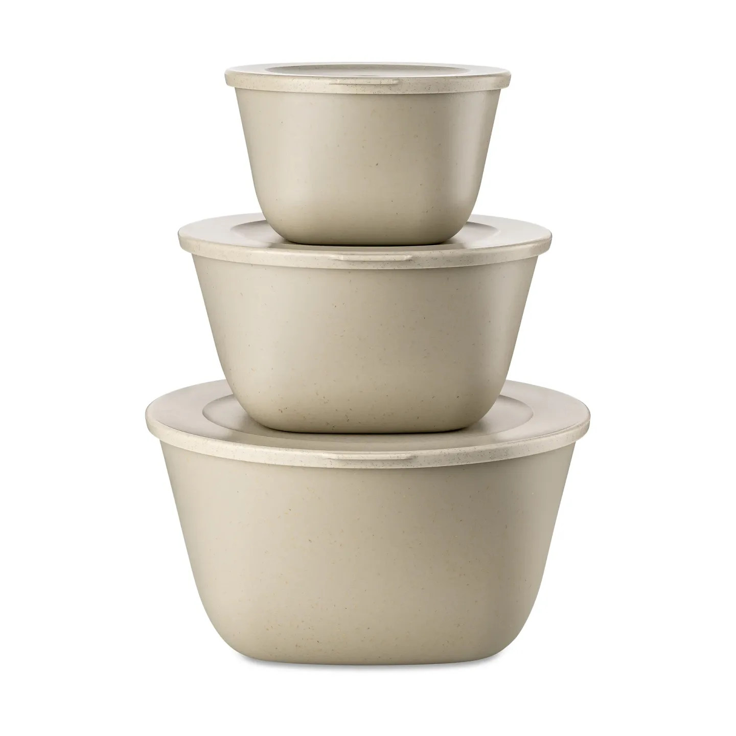 Koziol Connect Stockholm Schale mit Deckel 3er Set Nature desert sand