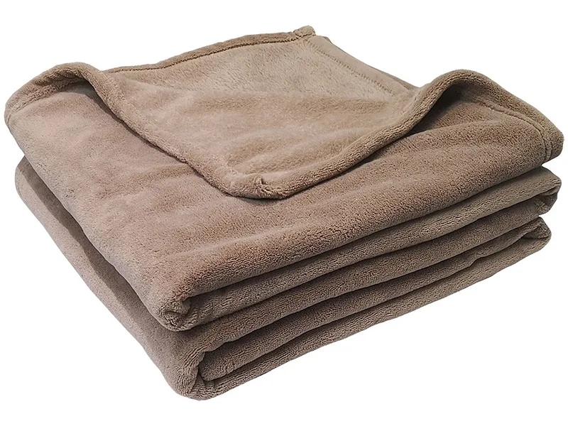 Decke KORAL 150x200cm taupe unifarben