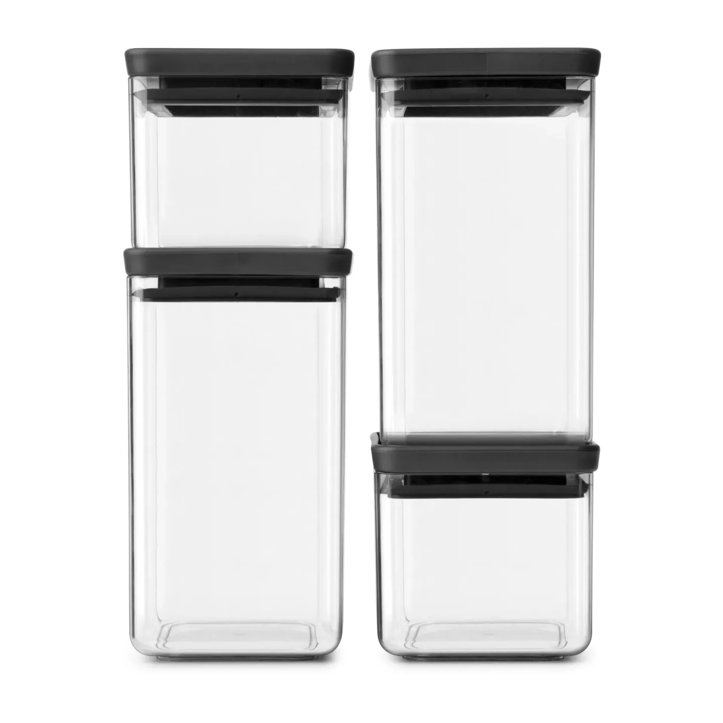 Brabantia TASTY+ quadratisches Verwahrungsdosen Set Dunkelgrau