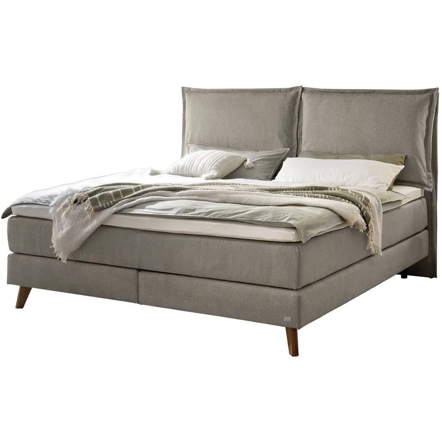 Hasena Boxspringbett Ricarda grey Stoff 160 x 200 cm