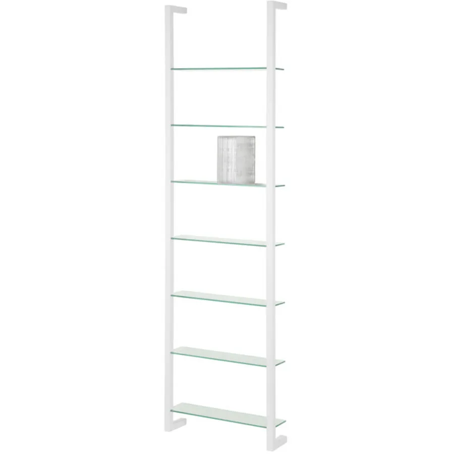 Spinder Design Wandregal Hesta Weiss Stahl/Glas 46 cm 167 cm