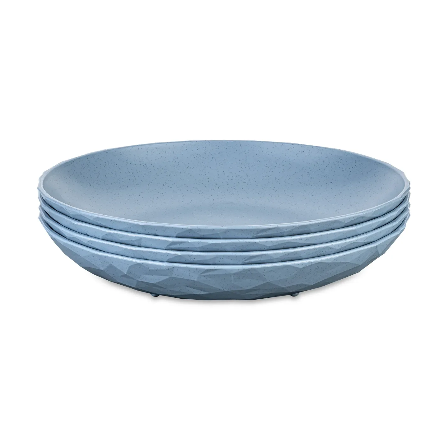 Koziol Club tiefer Teller Ø22 cm 4er-Pack biozirkulärer Thermoplast Nature flower blue