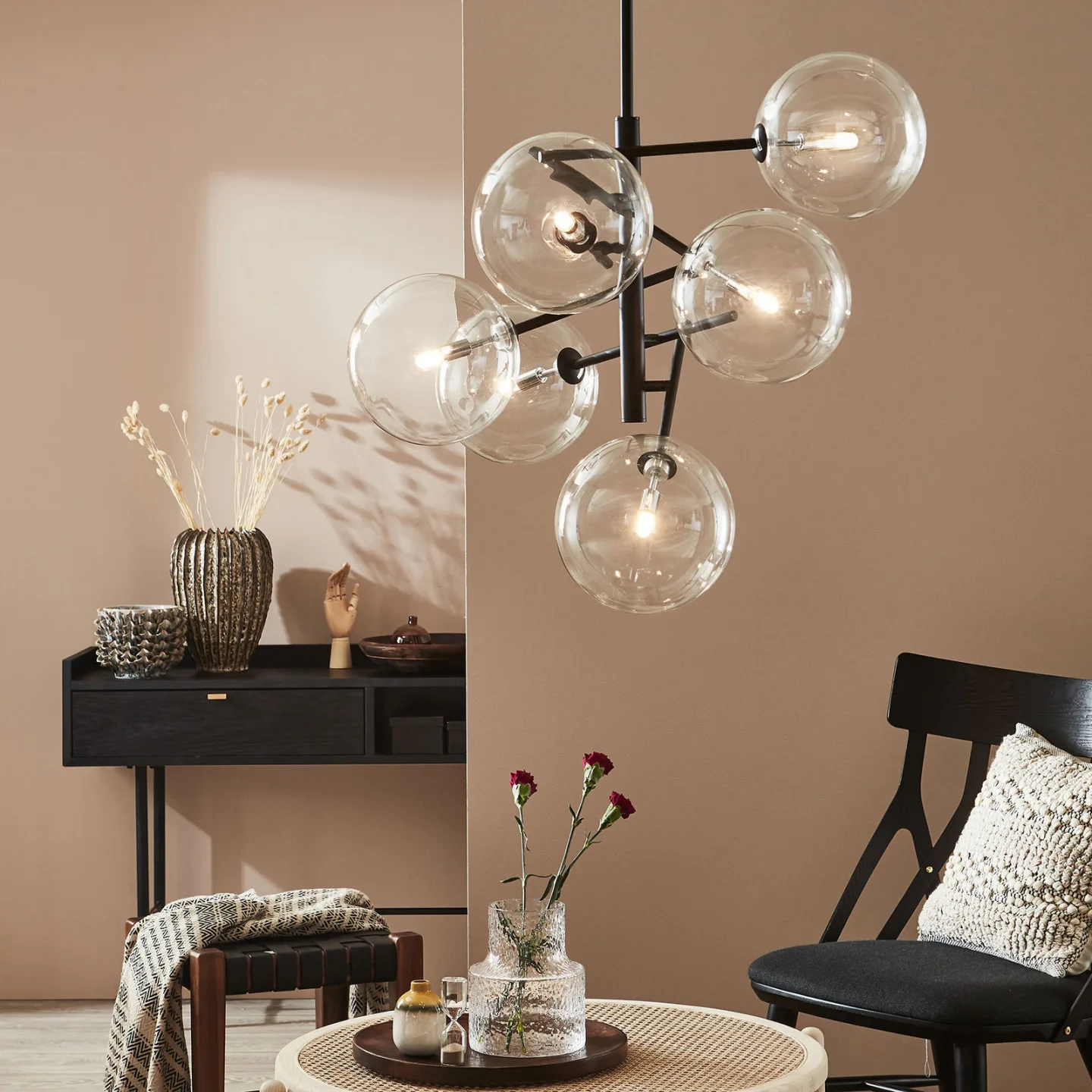 Andrew 6 Pendelleuchte Black/Clear - Markslöjd - Wohnzimmer - Skandinavisch - Metall - Mehrflammig