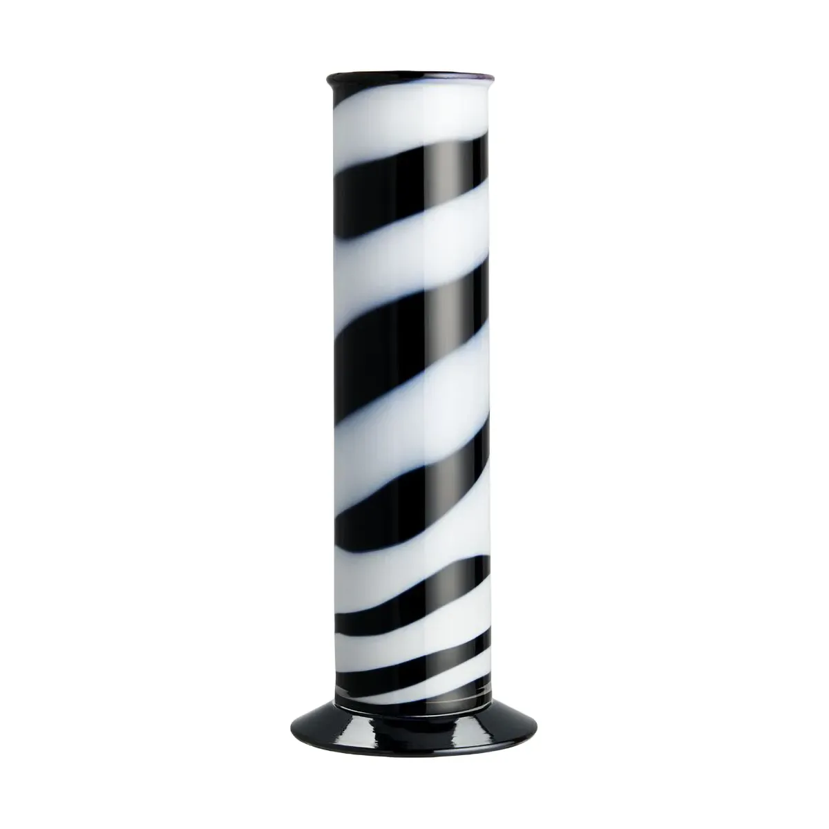 Kosta Boda Laborzylinder Vase 30 cm Schwarz-weiß