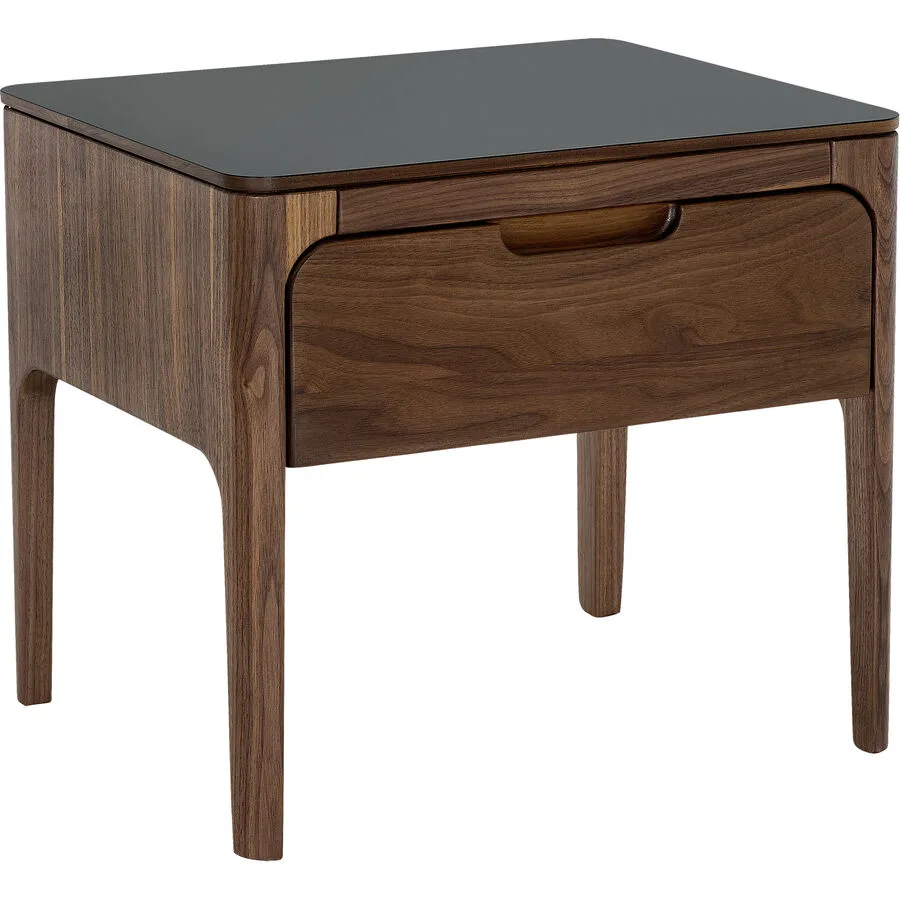 Nachttisch Lund Braun Holz 45 cm - Farbe: nussbaum