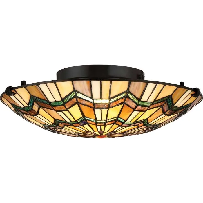 Elstead Lighting - Alscott Ø42 - Tiffany lampor - Flerfärgad