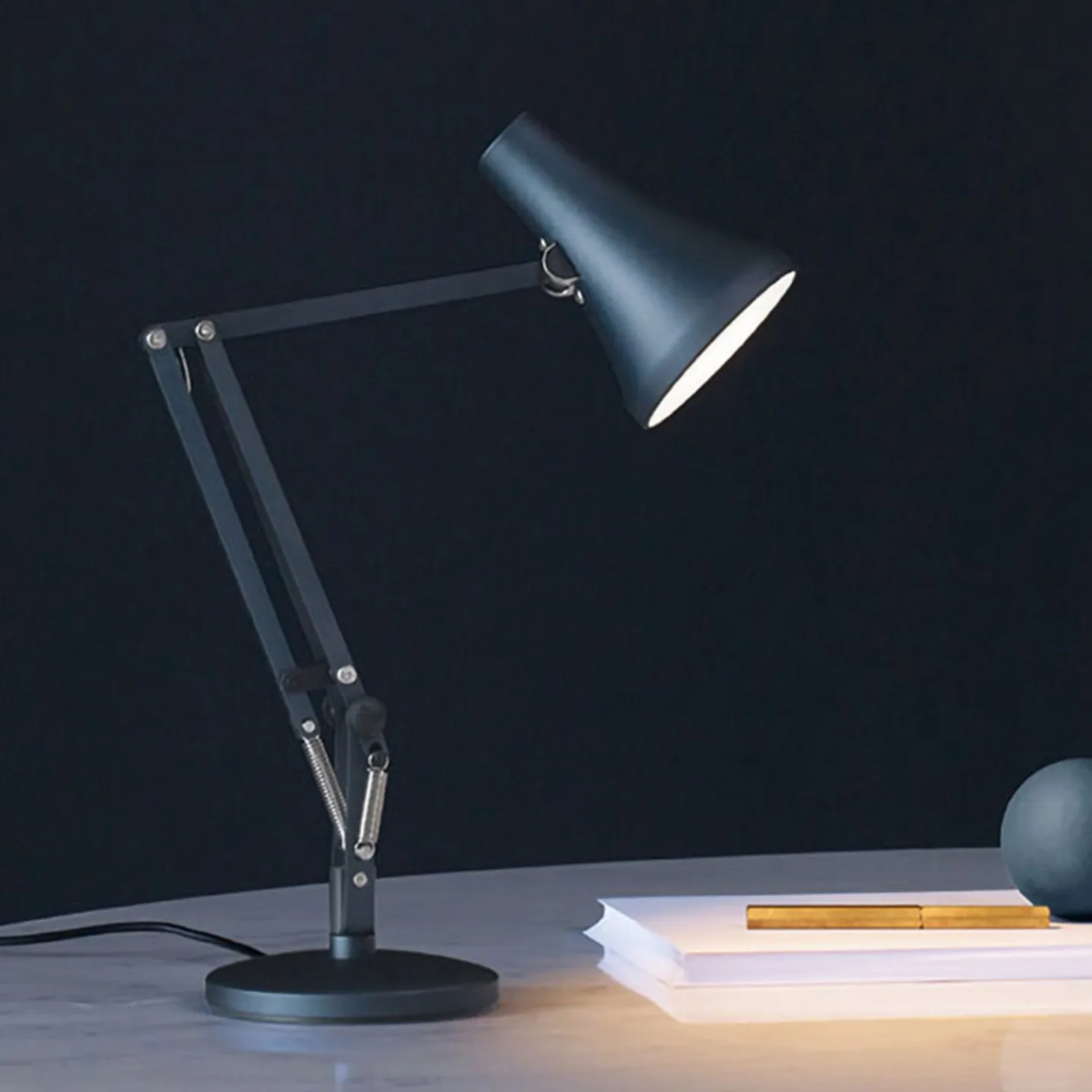 90 Mini Mini Tischleuchte Steel Blue & Grey - Anglepoise - Arbeitszimmer / Büro - Industrielles Design - Metall - Einflammig