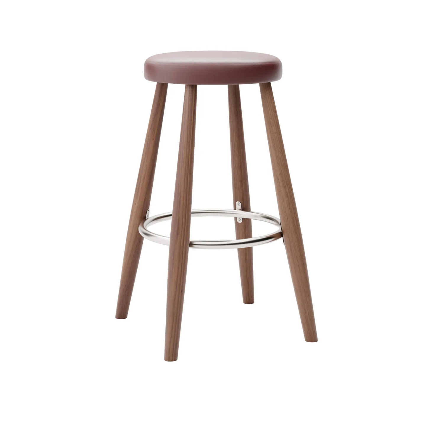 Carl Hansen - CH58 Low Stool, Oljad Valnöt, Lädergrupp C Sif - 93 - Barstolar - Hans J. Wegner - Träfärgad - Läder/Metall/Trä