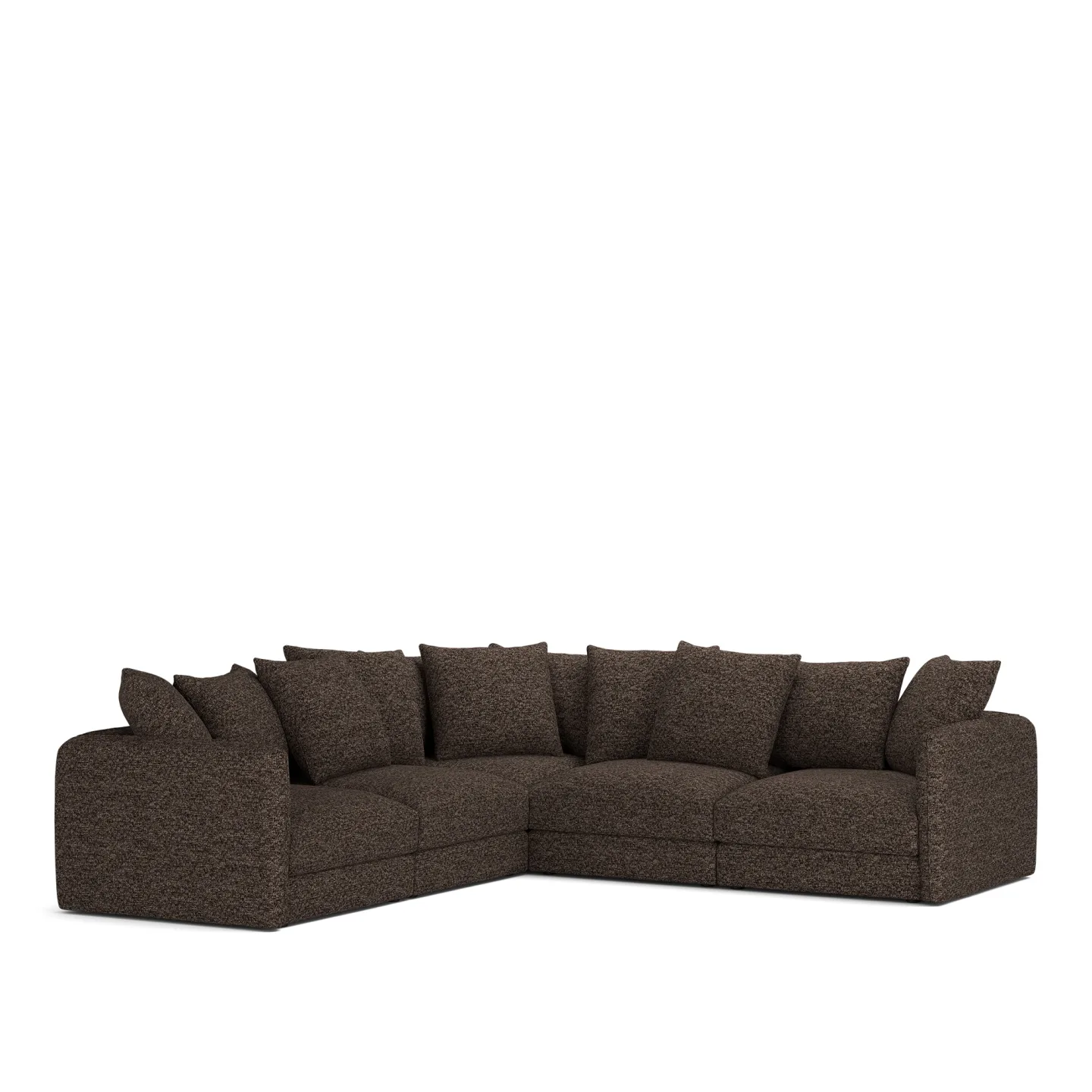 NOGA - Pavarotti 5-Seater Corner, Fixed Cover, Cushion Variant 01, Lucinasco 17 - Soffor - Brun