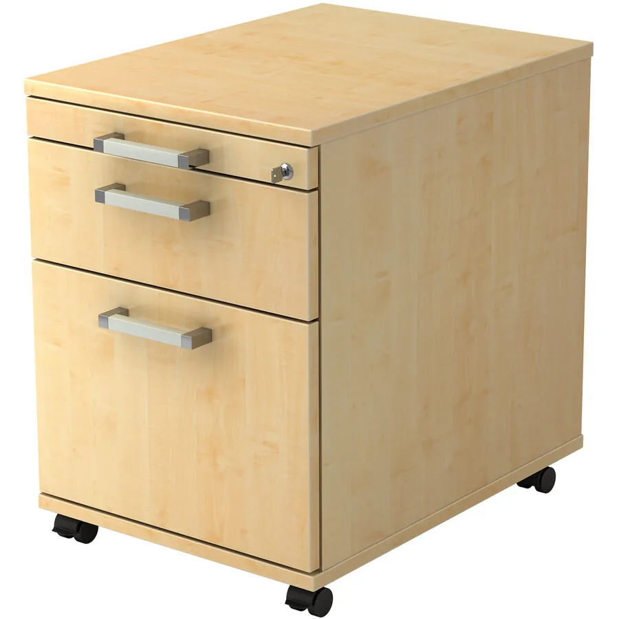 Rollcontainer Office Ahorn Dekor/Chrom Holzwerkstoff/Metall B 42.8 H 59 cm