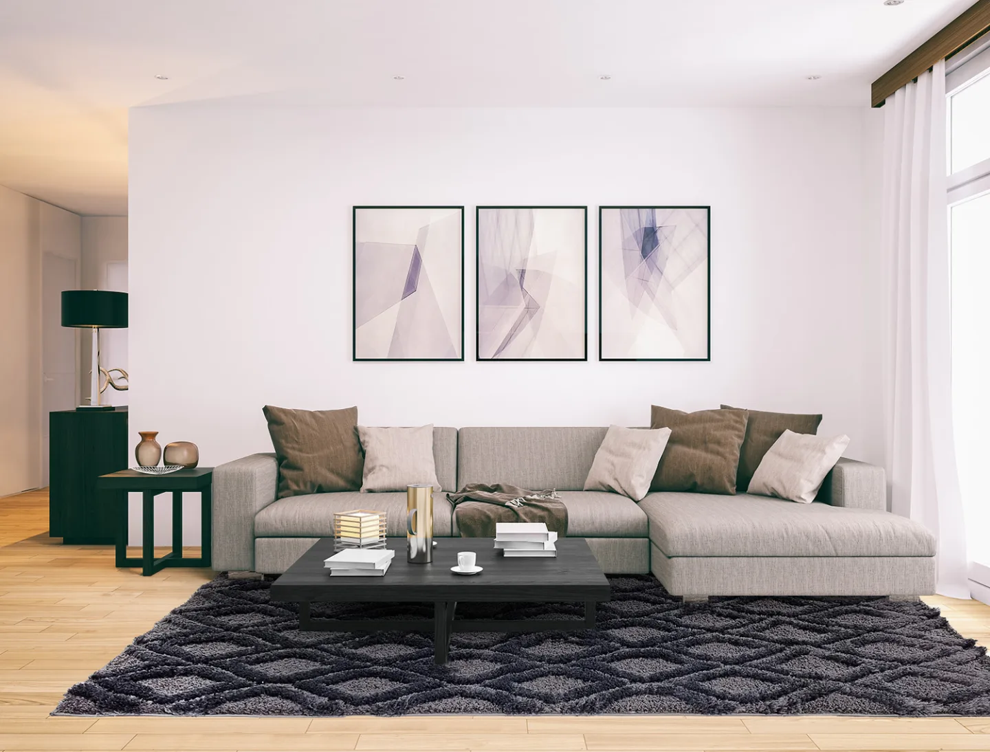 Ryetepper - Everett (svart) (Størrelse: 160 x 230 cm)