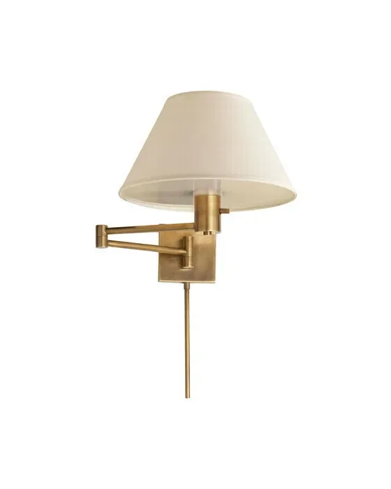 Classic Swing Arm Wall Lamp Antique Brass