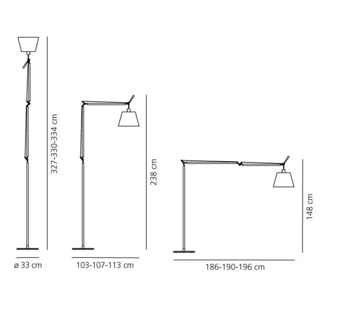Tolomeo Mega Stehlampe Ø 36 cm schwarz/alu on/off - Artemide - Wohnzimmer - Aluminium