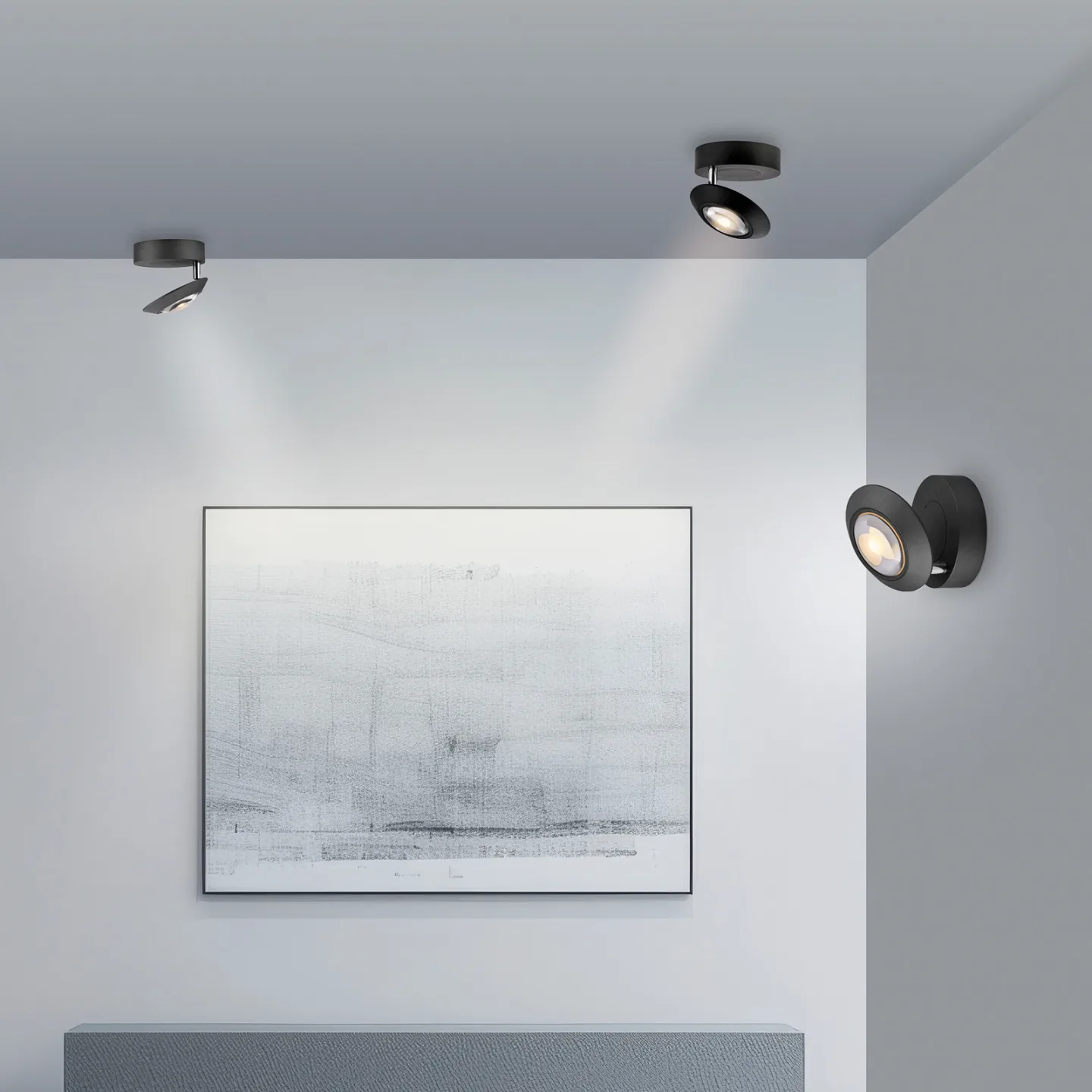 Oculis LED-taklampa, svart, Ø 15 cm, järn/glas – PURE - Vardagsrum - Modern - Metall - Med en ljuskälla