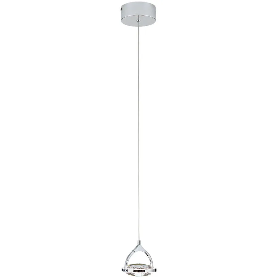 Pendellampe Moon Grau Stahl 12 cm - Farbe: chrom - Lichtfarbe: Warmweiss