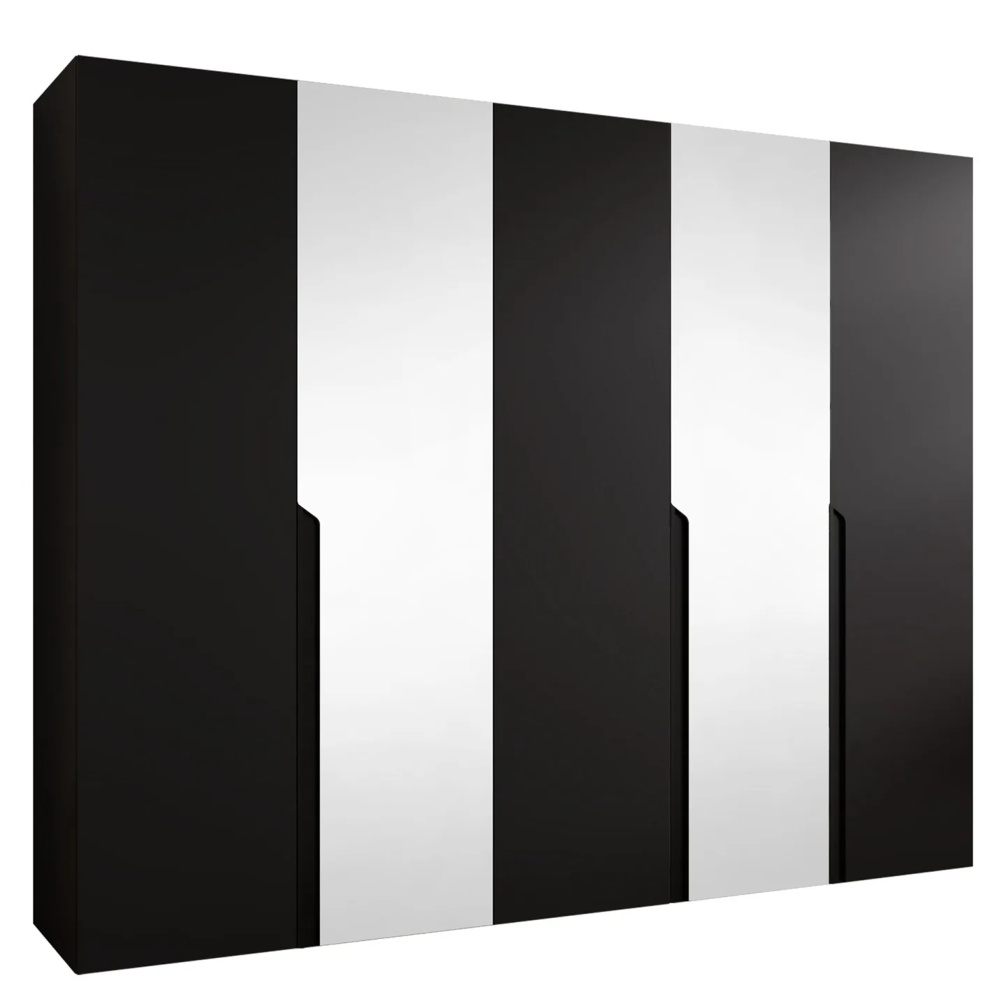 Milias Garderob med spegel 250x202 cm - Svart, svart