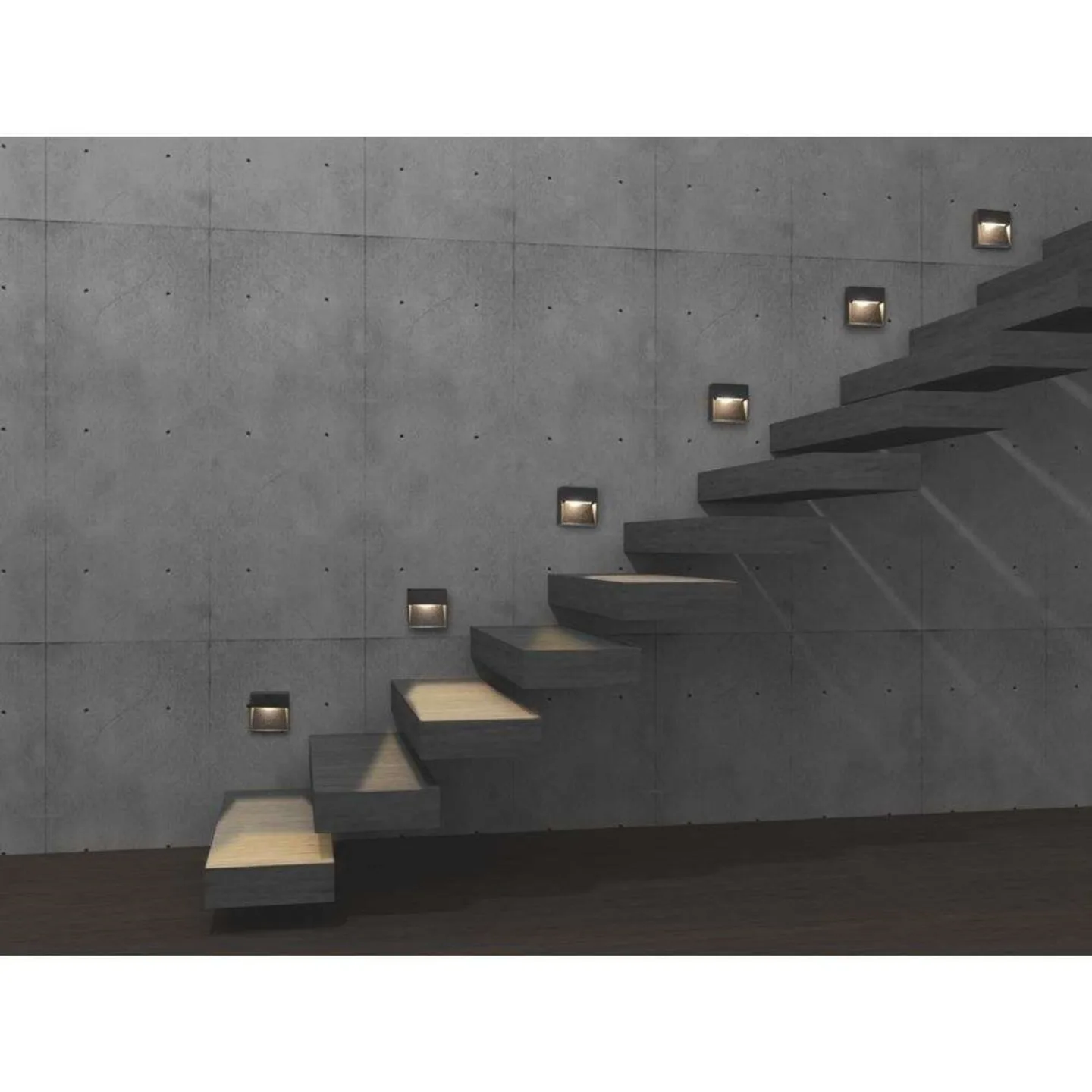 Arca Step Außenwandleuchte Schwarz - Antidark - Terrasse - Aluminium