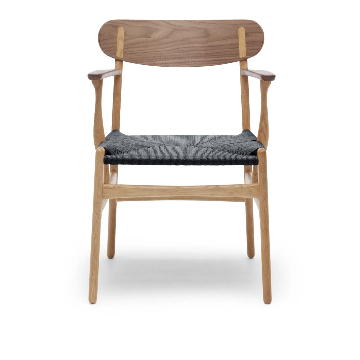 Carl Hansen - CH26, Oljad Ek Valnöt, Svartflätat papperssnöre - Matstolar - Hans J. Wegner - Träfärgad - Trä