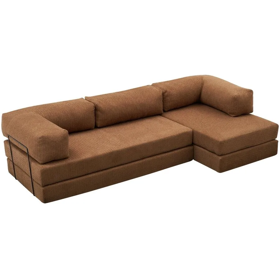 Bettsofa Foldbar Braun Fabric: 100% CHENILLE B 290 T 95 cm