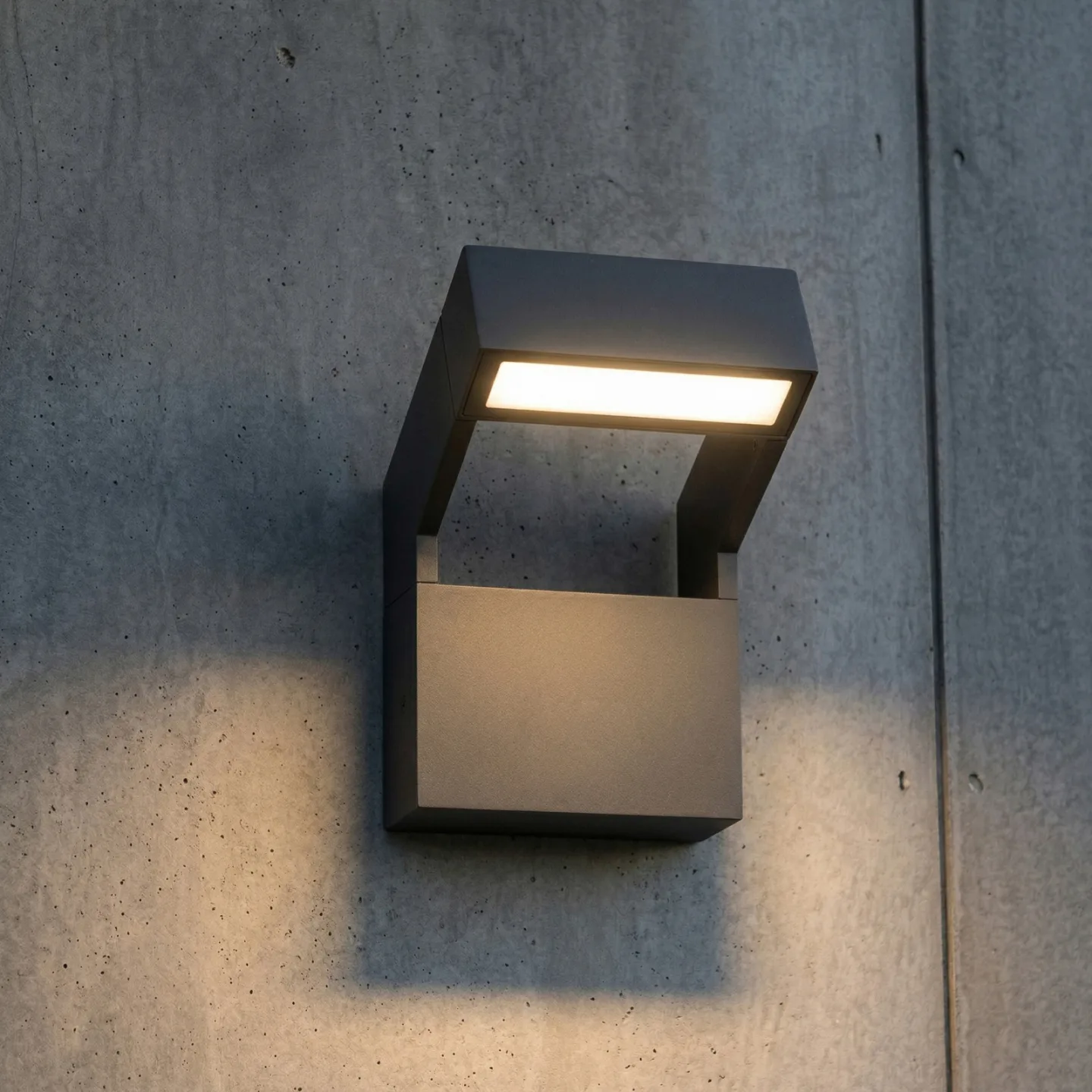 Kovato utendørs LED-vegglampe, mørkegrå, IP65 – Arcchio - Moderne - Metall - Kantet