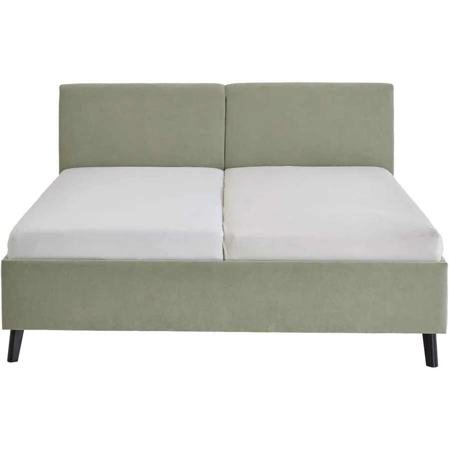 Bett Nola lindengrün Stoff 160 x 200 cm