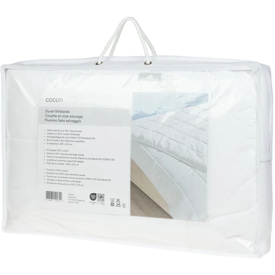 Duvet COCON Weiss Baumwolle/Seide B 200 cm Seide