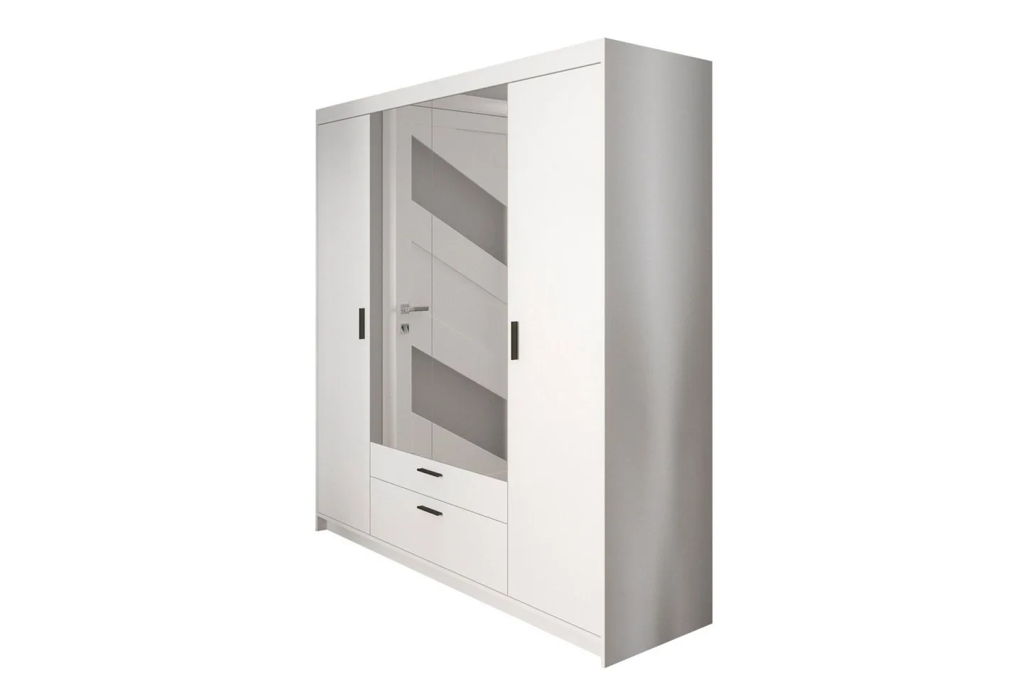 Norrbyn Garderob med Spegel 53x190x176,3 cm - Vit