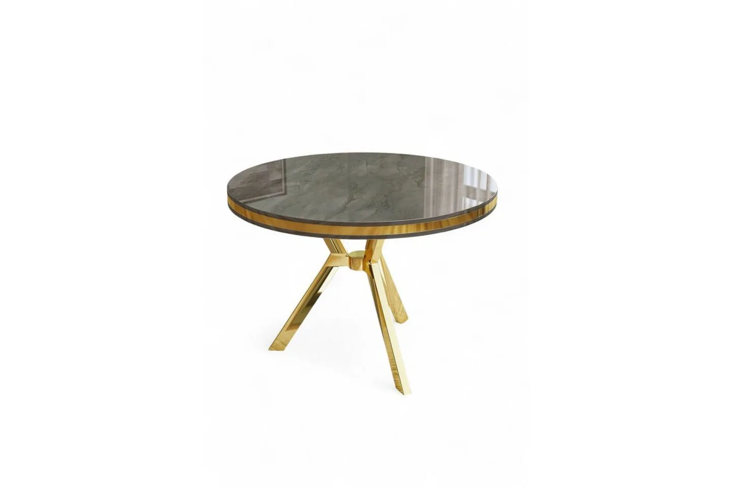 Rivor Matbord 90 cm Rund - Antracit/Guld
