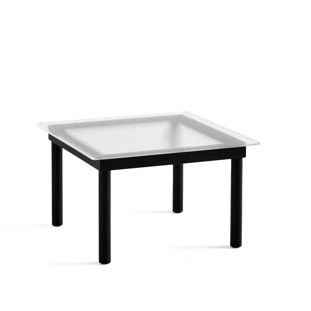 HAY Kofi soffbord Black oak-ribbed glass, 60 cm