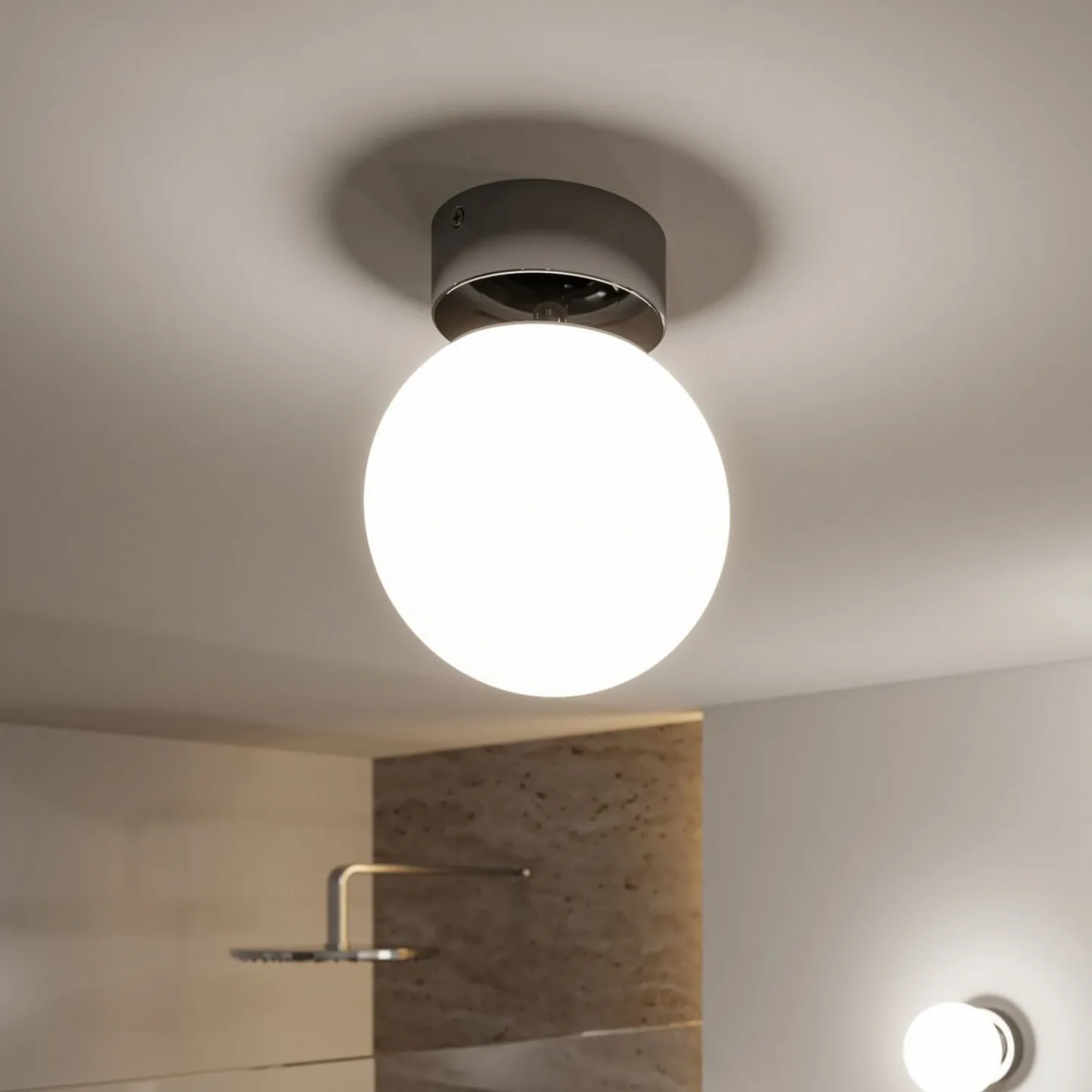 Gove LED Deckenleuchte IP44 Ø12 Chrom/Satin - Paulmann - Wohnzimmer - Modern - Glas - Kugel