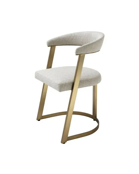 Dexter matstol beige/natur mässing