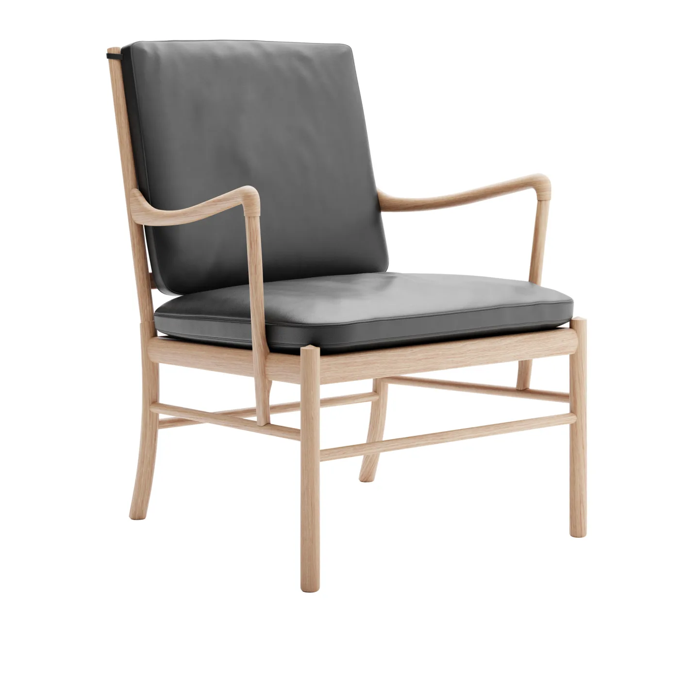 Carl Hansen - OW149 - Colonial Chair, Vitoljad Ek, Lädergrupp B Thor - 301 - Fåtöljer - Ole Wanscher