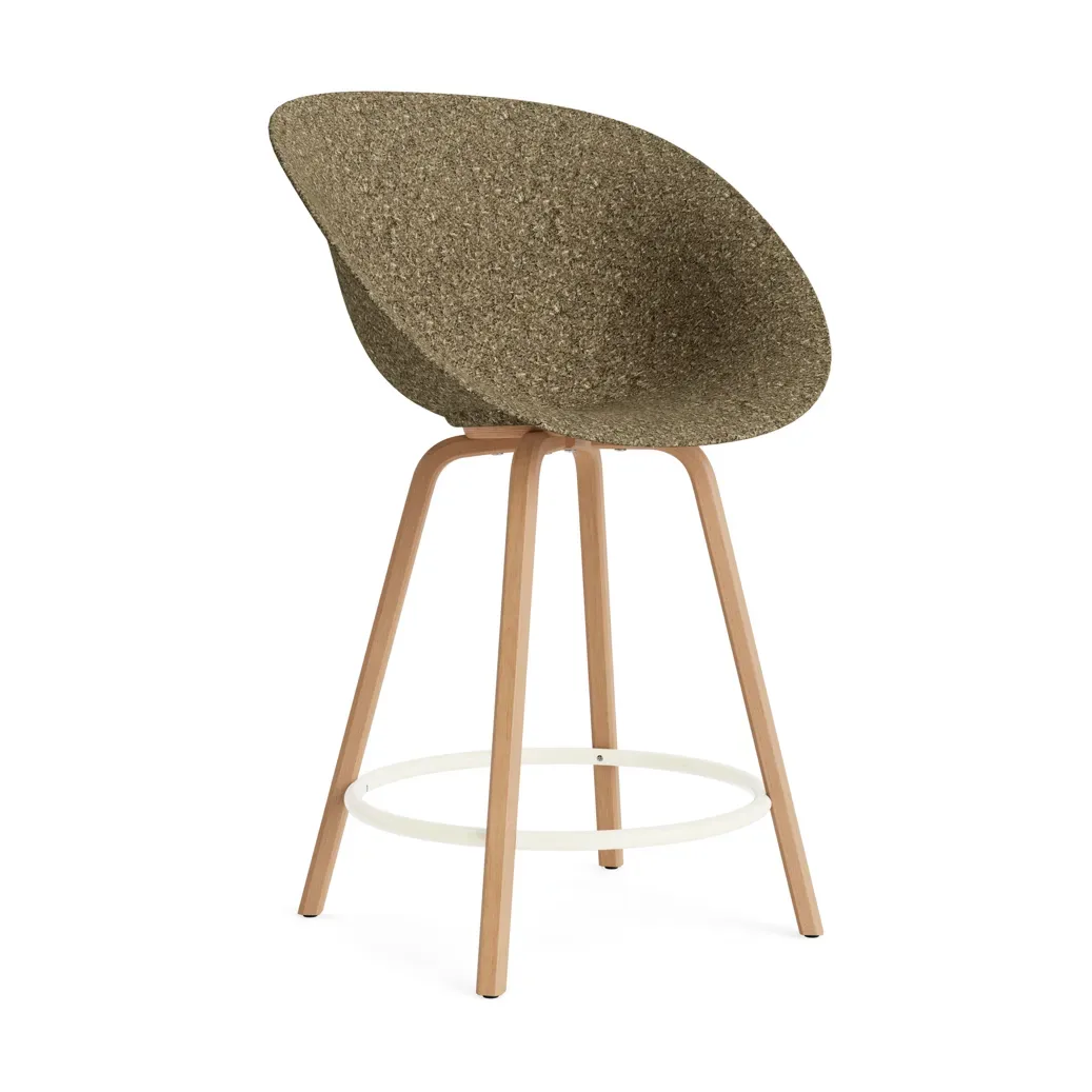 Normann Copenhagen Mat Bar Armchair Barhocker 65 cm Seaweed-beech-cream steel