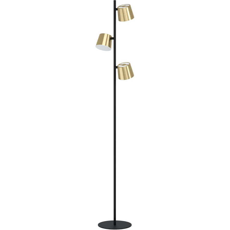 Eglo Stehlampe Altamira Schwarz/Gold Stahl 24 cm 158.5 cm - Farbe: schwarz, messing - LED - Lichtfarbe: Warmweiss - LED Energiesparlampen