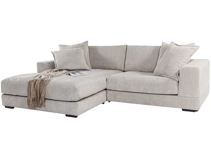 Ecksofa SUNNY Cord-Stoff cream