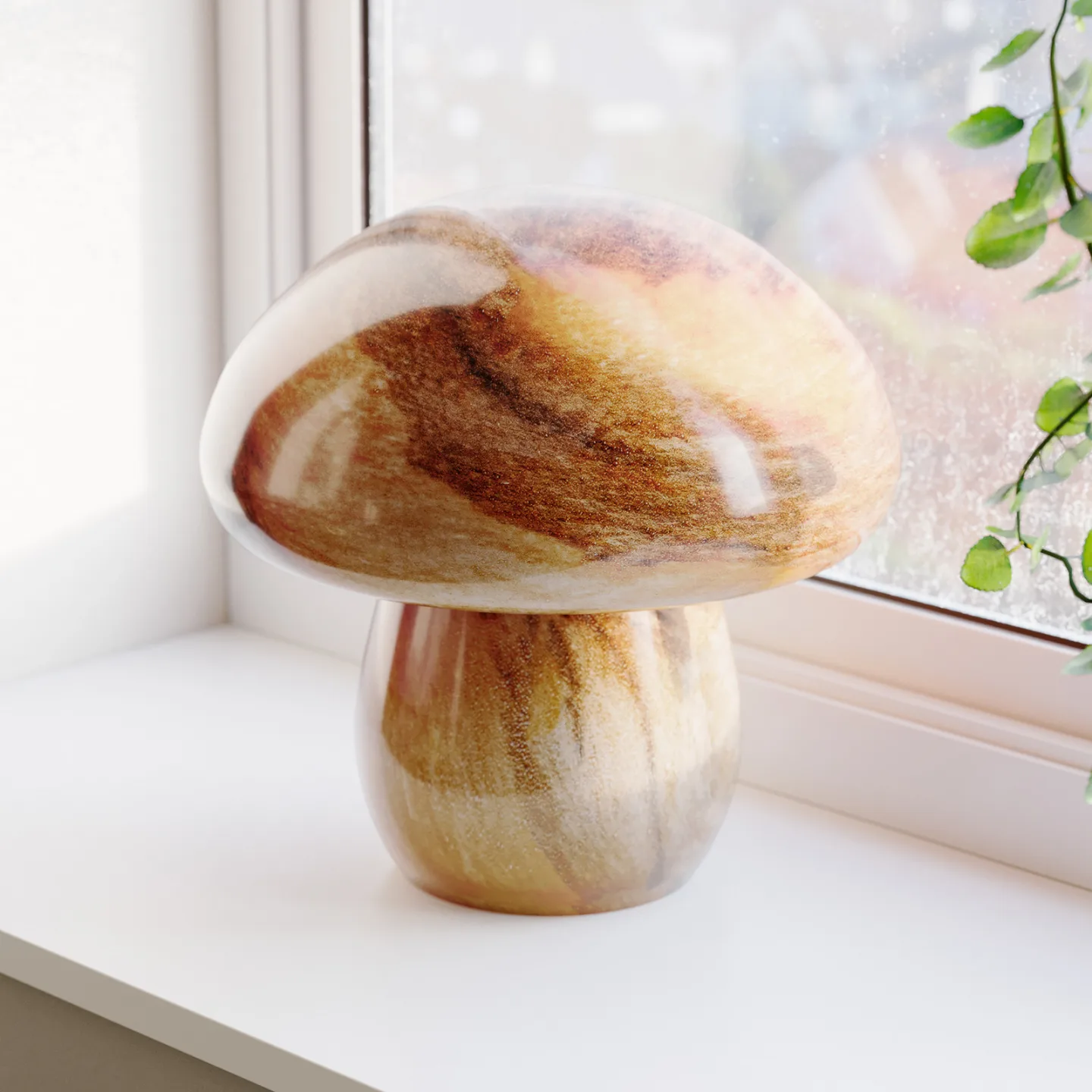 Mira Mushroom Bordlampe H30 Natur - By Rydéns - Stue - Glas - Med én lyskilde
