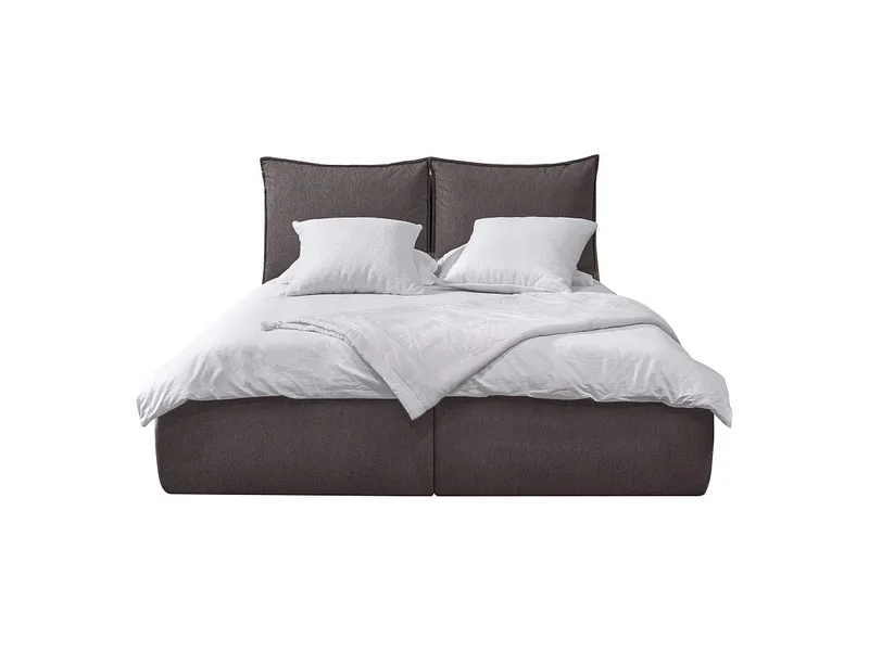 Kastenbett BOBOCHIC GARANCE 160x200cm stoff dunkelgrau
