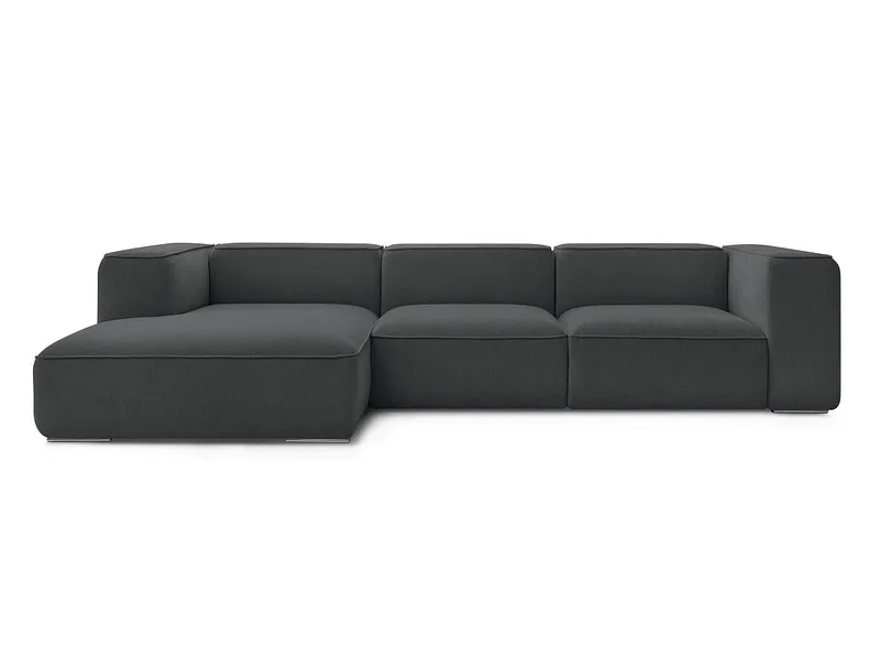 Ecksofa BOBOCHIC ZEPHYR Stoff mit Textur dunkelgrau